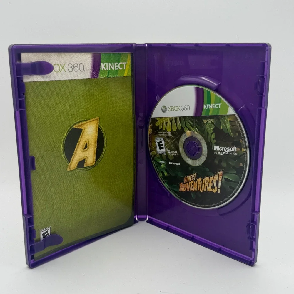 Microsoft Kinect Adventures Xbox 360 Game NTSC Purple Case Excellent Manual